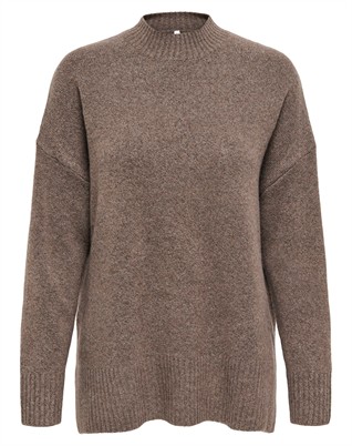 OnlHazel Highneck Strick - Brown Lentil